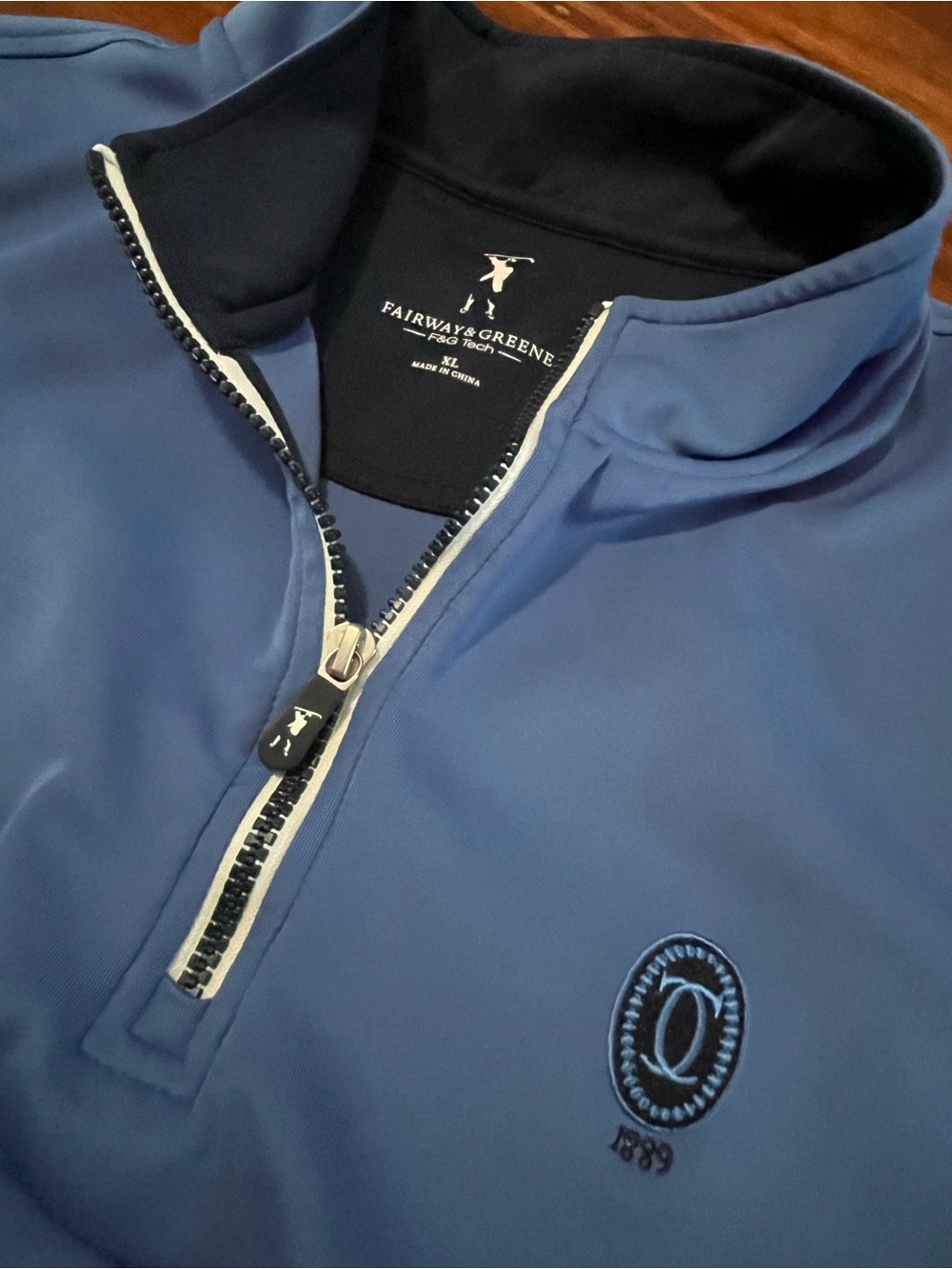 Rare - Fairway & Greene Men's Slate Blue Quarter-Zip Pullover - The Country Club